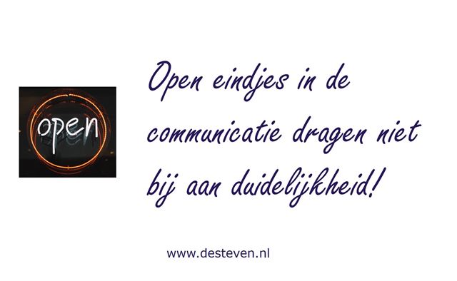 Open eindjes in de communicatie