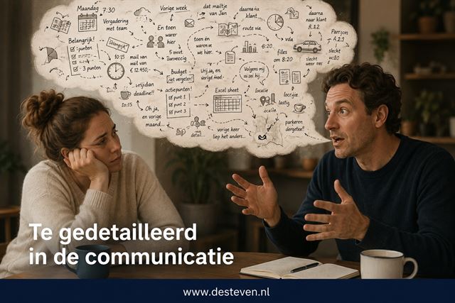 te gedetailleerd in de communicatie