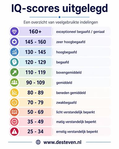 IQ scores: begaafd of hoogbegaafd