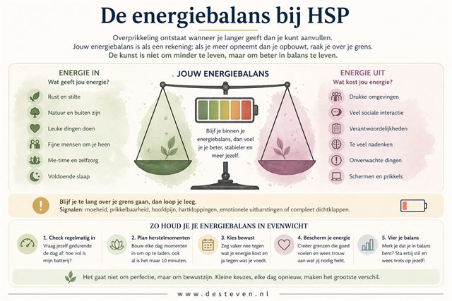 Energiebalans bij hoogsensitieve personen en overprikkeling