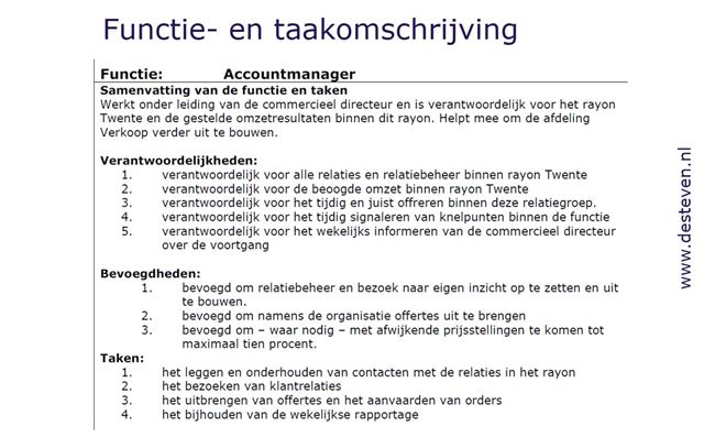 Functie- en taakomschrijving