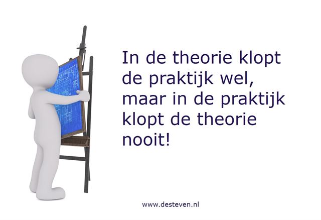 In de theorie klopt de praktijk wel, maar in de praktijk klopt de theorie nooit!