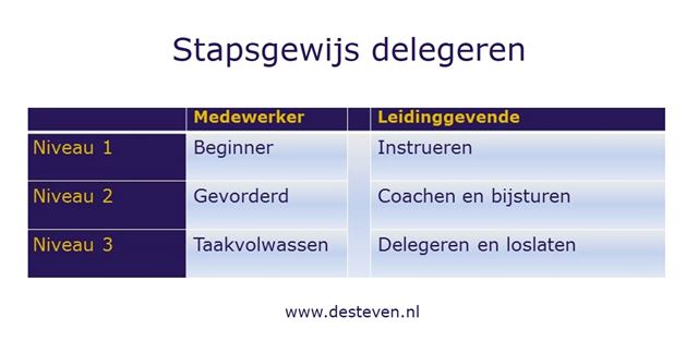 Stapsgewijs delegeren