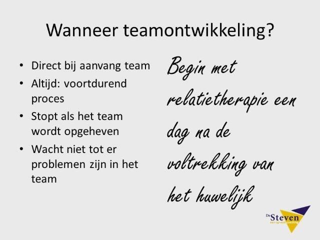 Wanneer teamontwikkeling