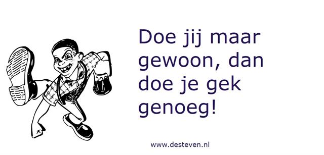 Doe maar gewoon, dan doe je gek genoeg!