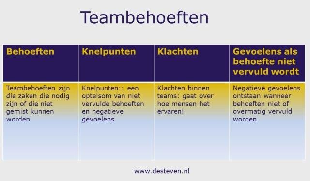 Teambehoeften