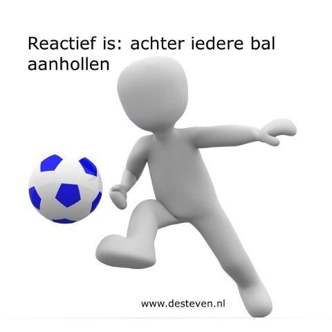 Reactief gedrag: achter iedere bal aanhollen