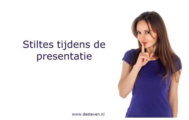 Stilte tijdens de presentatie