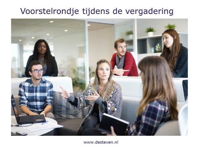 Voorstelrondje tijdens de bespreking of vergadering