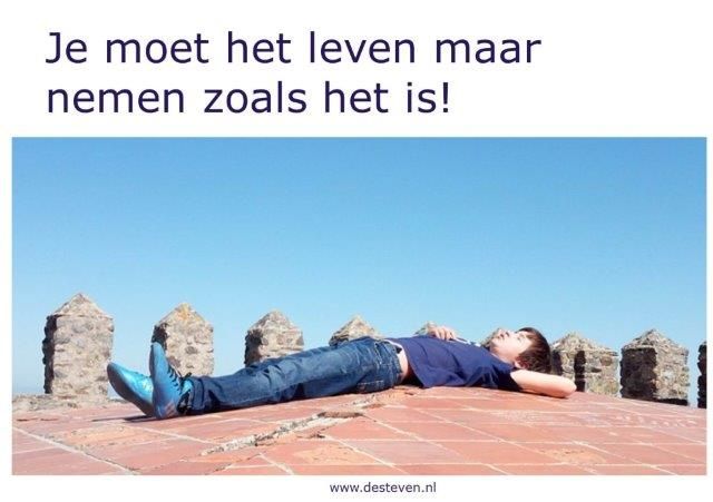 Je moet het leven nemen zoals het is