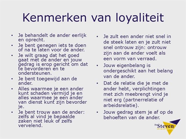 Kenmerken loyaliteit